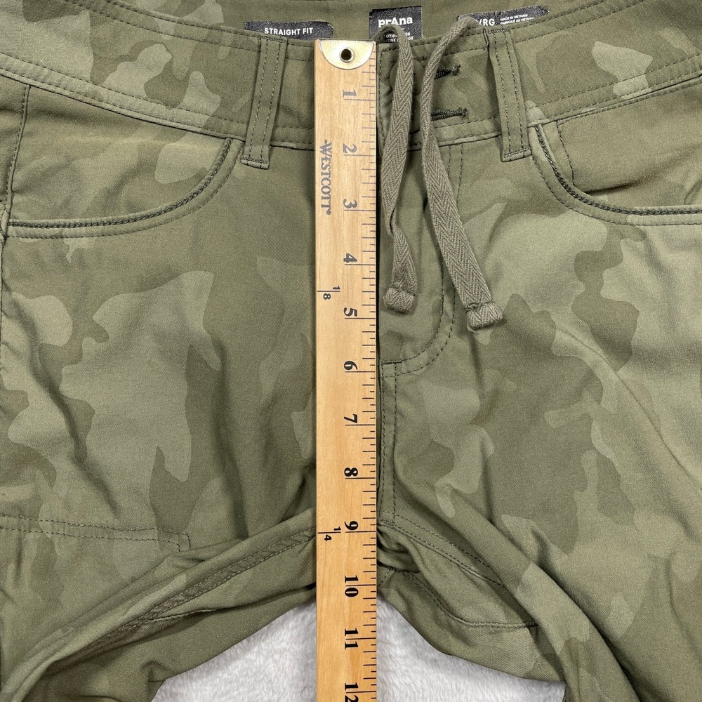 prAna Halle Straight Leg Pants Womens 2 Green Camo Hiking Cargo Stretch Mid Rise - Picture 9 of 16